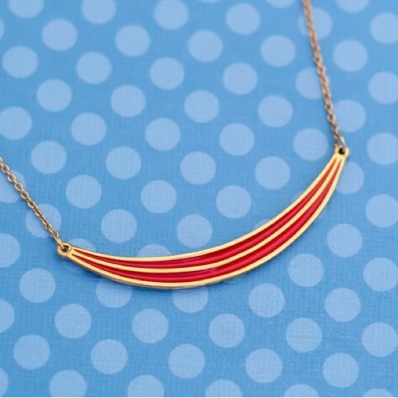 Avon Jewelry - Vintage Minimalist "Team Leader 5" Red & Gold Necklace by Avon 1978